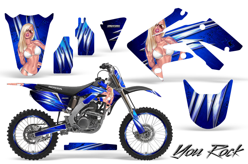 Honda CRF250R 04-09 Graphics Kit You Rock Blue NP Rims